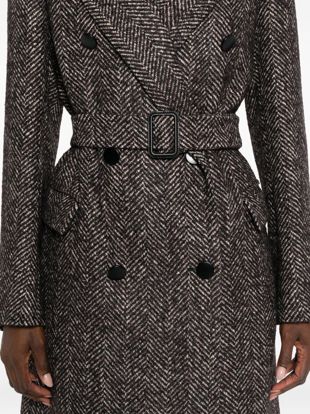 Tagliatore Wool Blend Double-breasted Coat Black