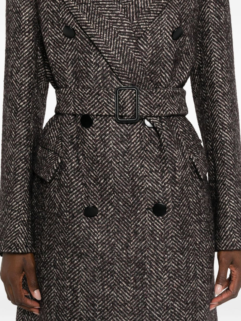 Tagliatore Wool Blend Double-breasted Coat Black