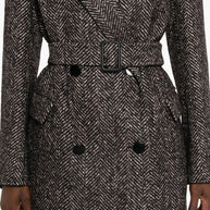 Tagliatore Wool Blend Double-breasted Coat Black