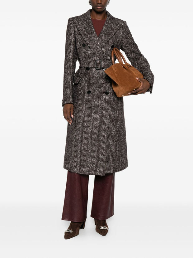 Tagliatore Wool Blend Double-breasted Coat Black