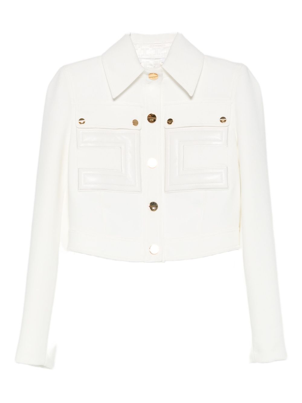 Elisabetta Franchi Cropped Jacket Ivory