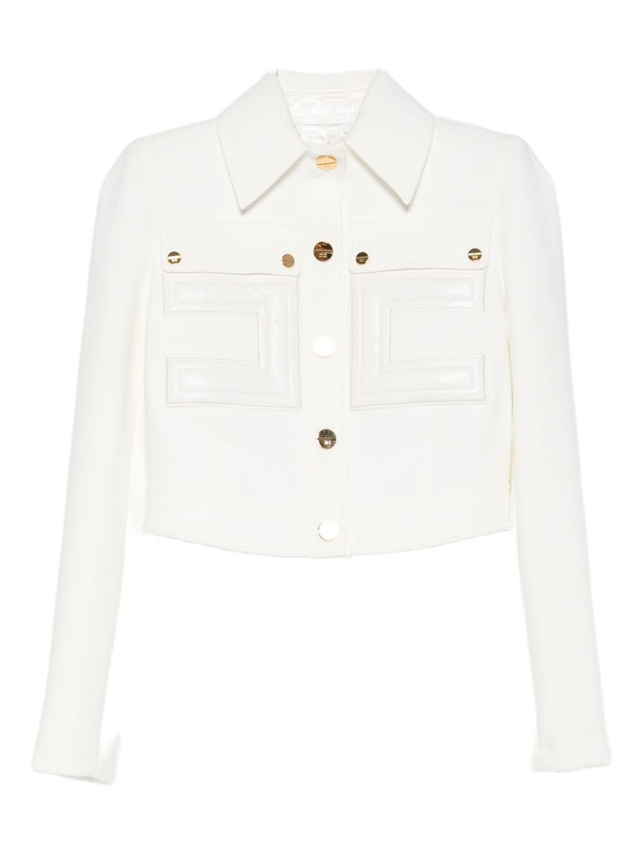 Elisabetta Franchi Cropped Jacket Ivory