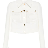 Elisabetta Franchi Cropped Jacket Ivory