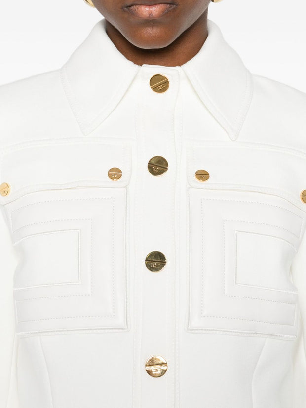 Elisabetta Franchi Cropped Jacket Ivory