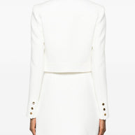 Elisabetta Franchi Cropped Jacket Ivory