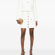 Elisabetta Franchi Cropped Jacket Ivory