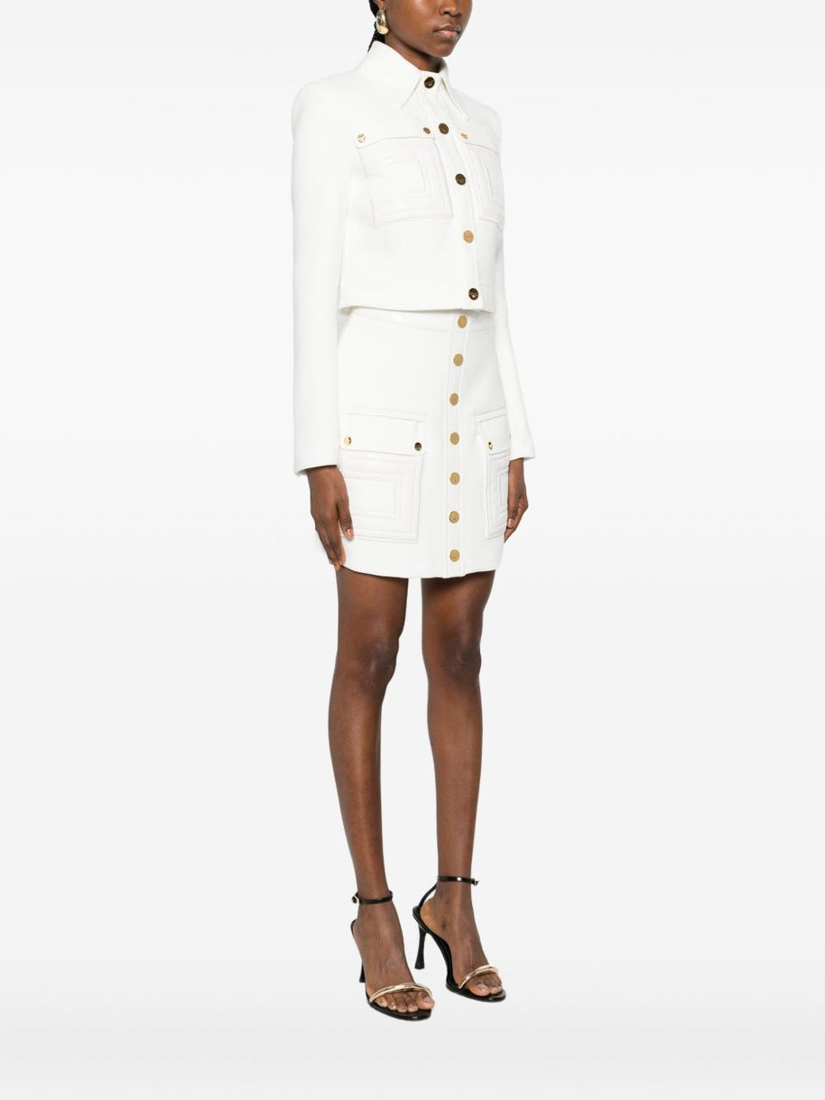 Elisabetta Franchi Cropped Jacket Ivory