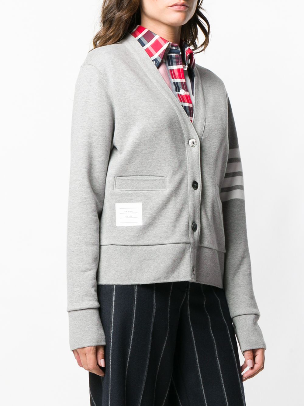 Thom Browne Cotton Cardigan Light Grey