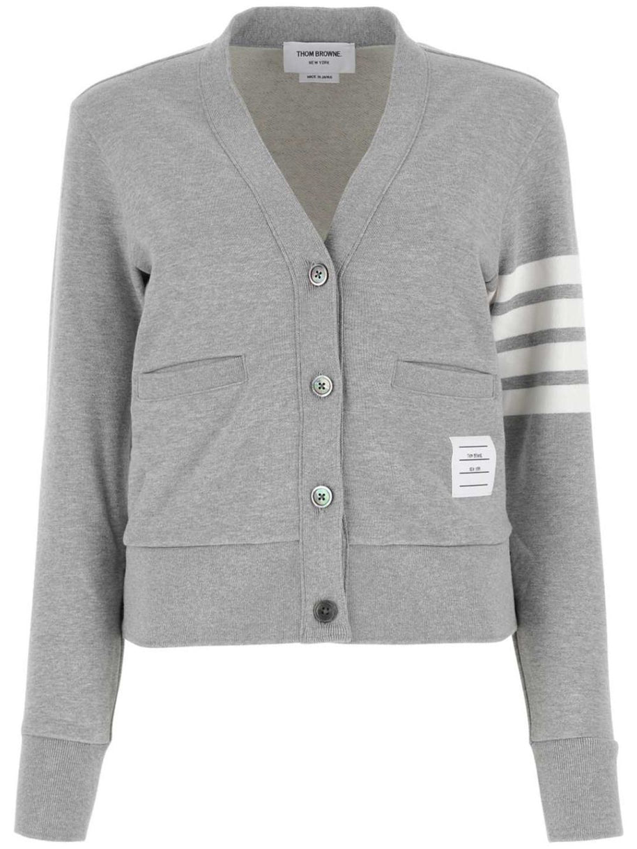 Thom Browne Cotton Cardigan Light Grey