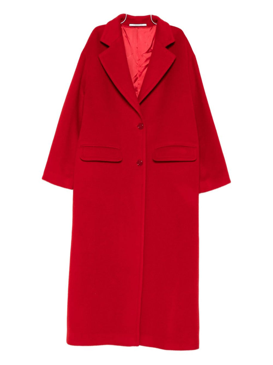 Tagliatore Wool Single-breasted Coat Red