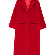 Tagliatore Wool Single-breasted Coat Red