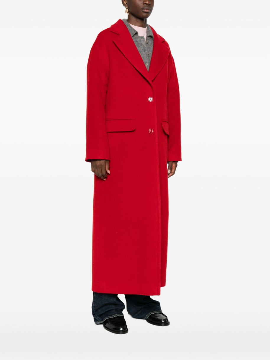 Tagliatore Wool Single-breasted Coat Red