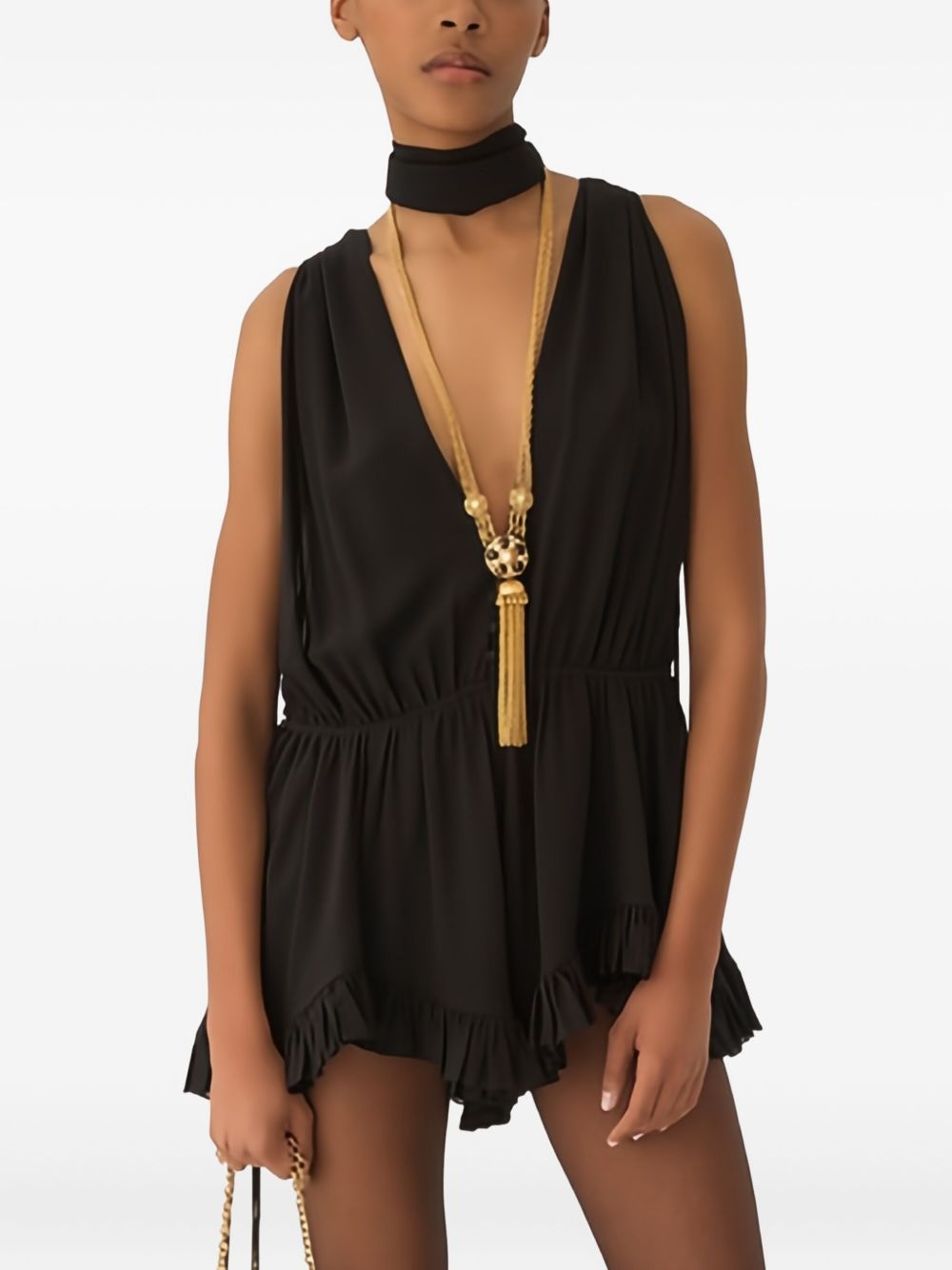 Chloé Silk Georgette Jumpsuit Black