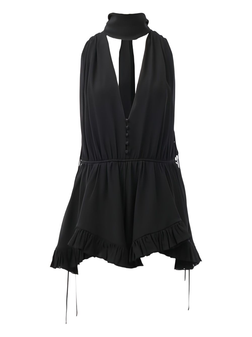 Chloé Silk Georgette Jumpsuit Black