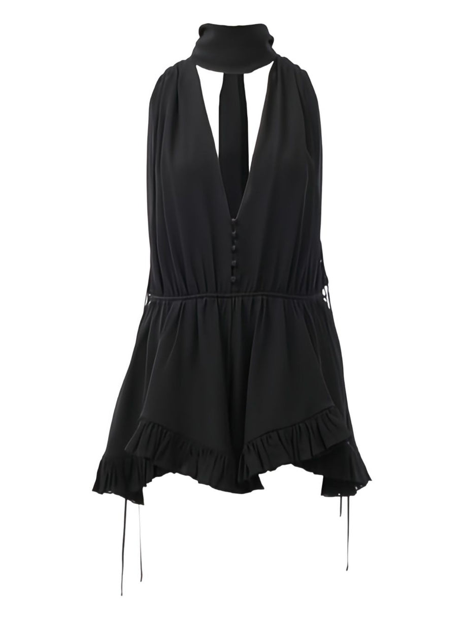 Chloé Silk Georgette Jumpsuit Black
