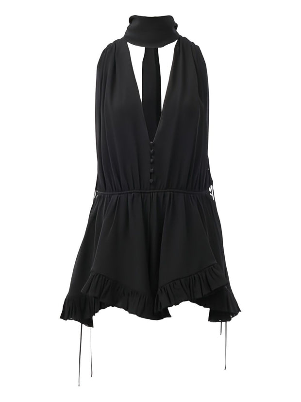Chloé Silk Georgette Jumpsuit Black