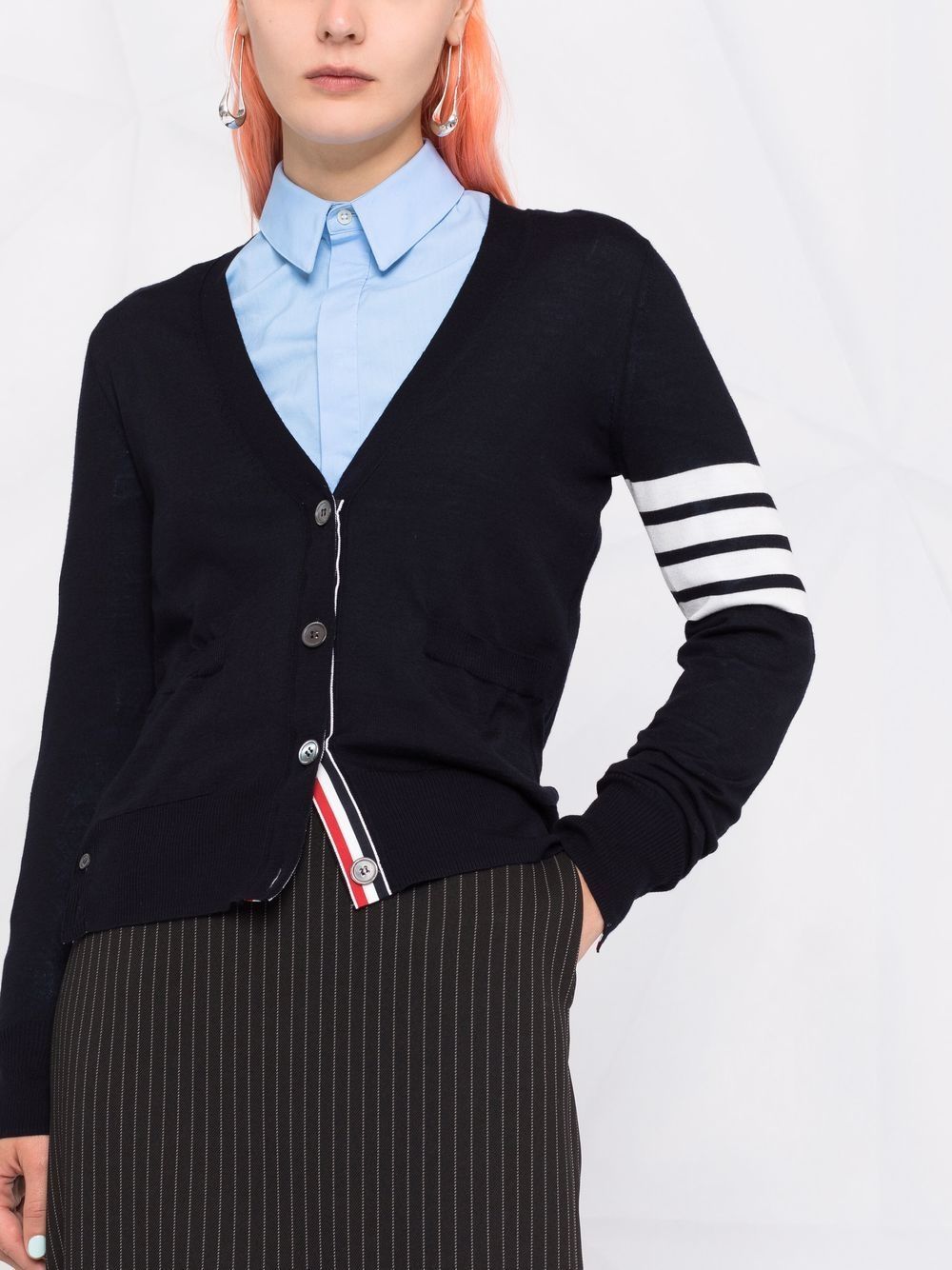 Thom Browne Wool Cardigan Blue