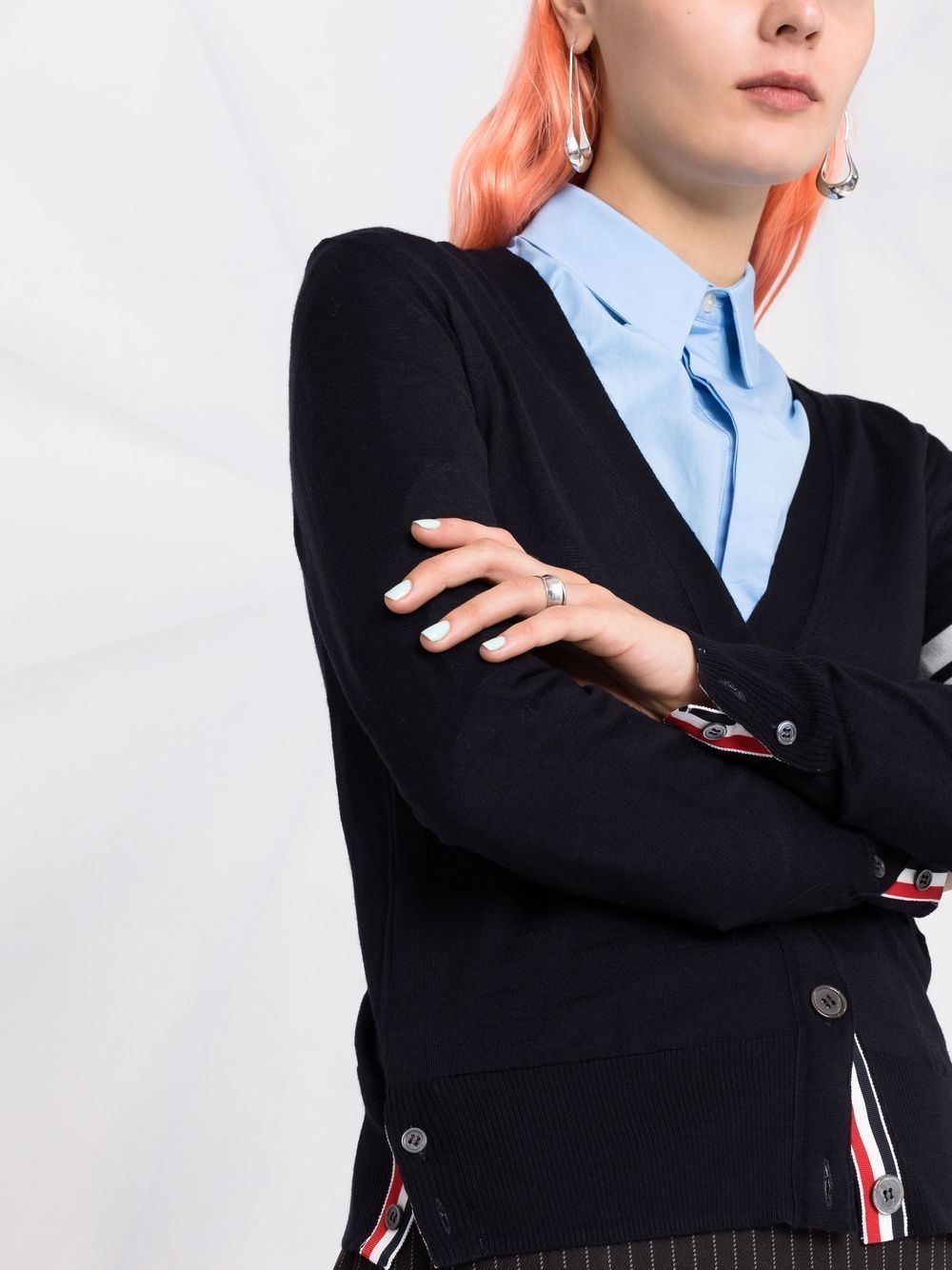 Thom Browne Wool Cardigan Blue