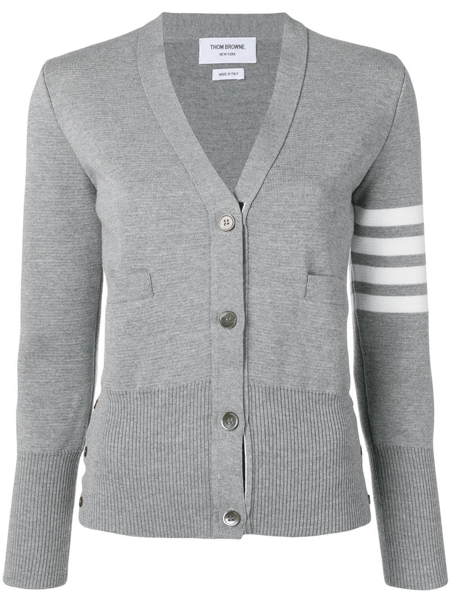 Thom Browne Wool Cardigan Light Grey