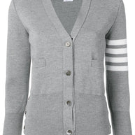 Thom Browne Wool Cardigan Light Grey