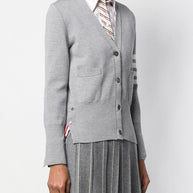Thom Browne Wool Cardigan Light Grey