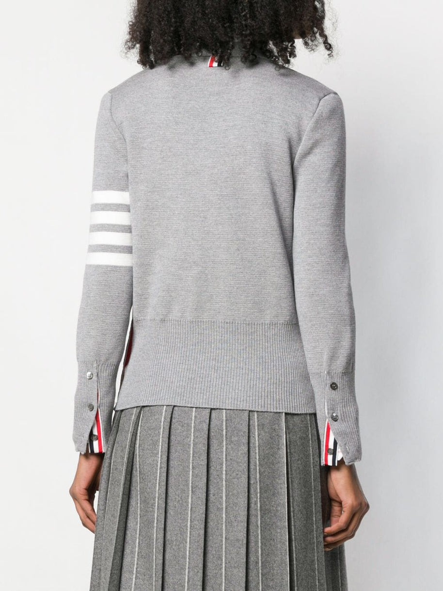 Thom Browne Wool Cardigan Light Grey