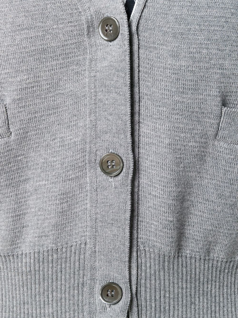 Thom Browne Wool Cardigan Light Grey