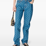 MARINE SERRE Moon Denim Cotton Jeans Blue