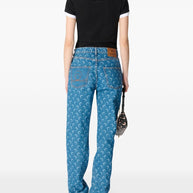 MARINE SERRE Moon Denim Cotton Jeans Blue