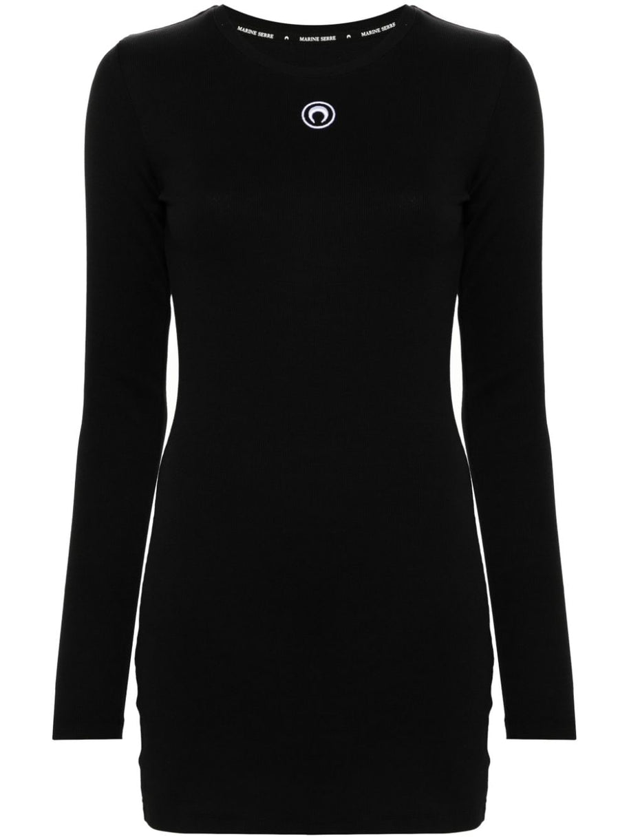 MARINE SERRE Moon Cotton Mini Dress Black