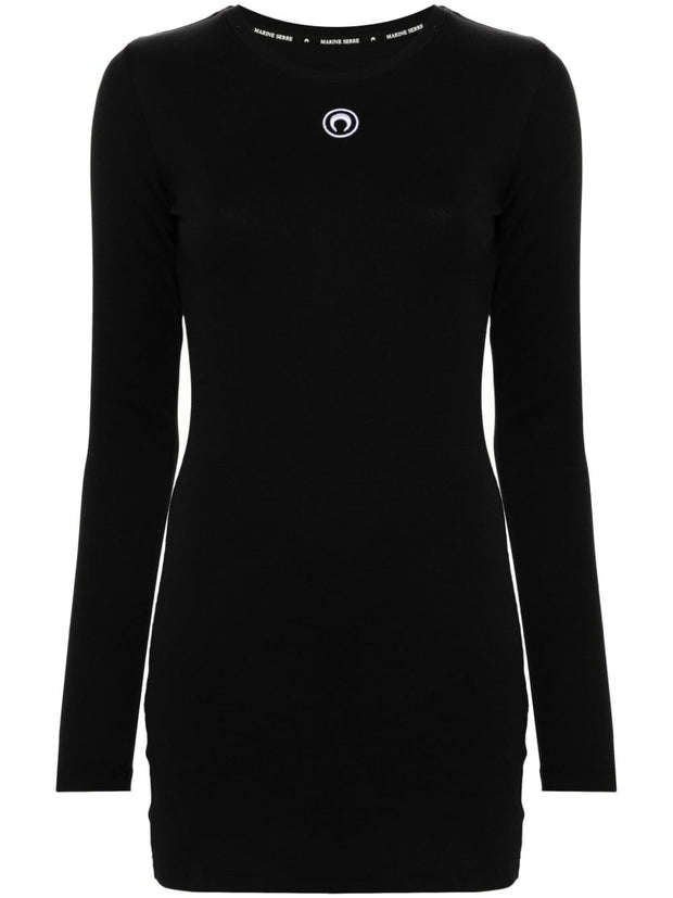 MARINE SERRE Moon Cotton Mini Dress Black