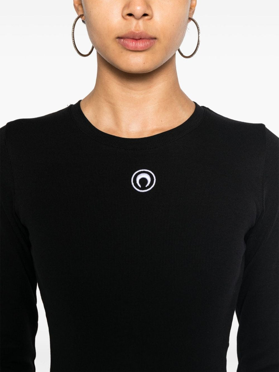 MARINE SERRE Moon Cotton Mini Dress Black