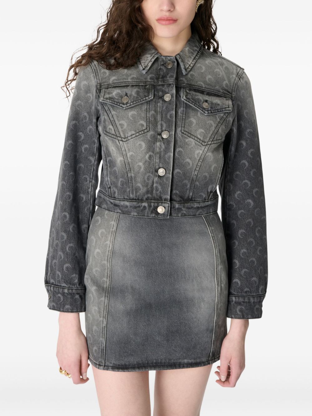 MARINE SERRE Moon Denim Jacket Grey