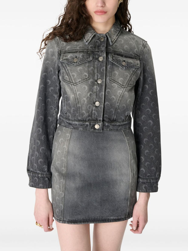 MARINE SERRE Moon Denim Jacket Grey