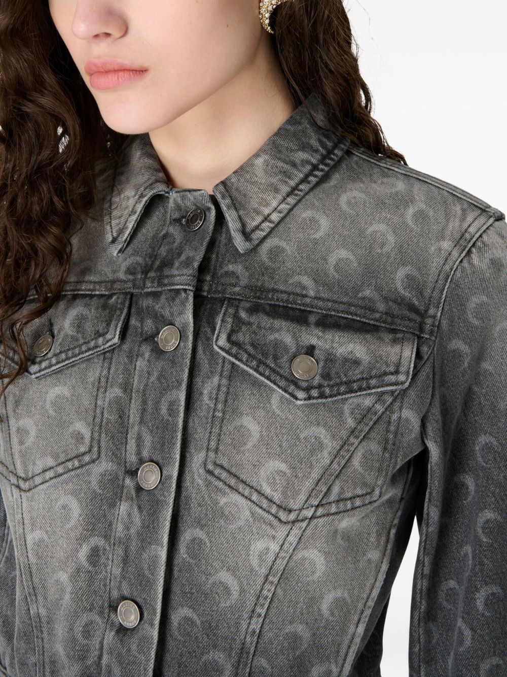 MARINE SERRE Moon Denim Jacket Grey