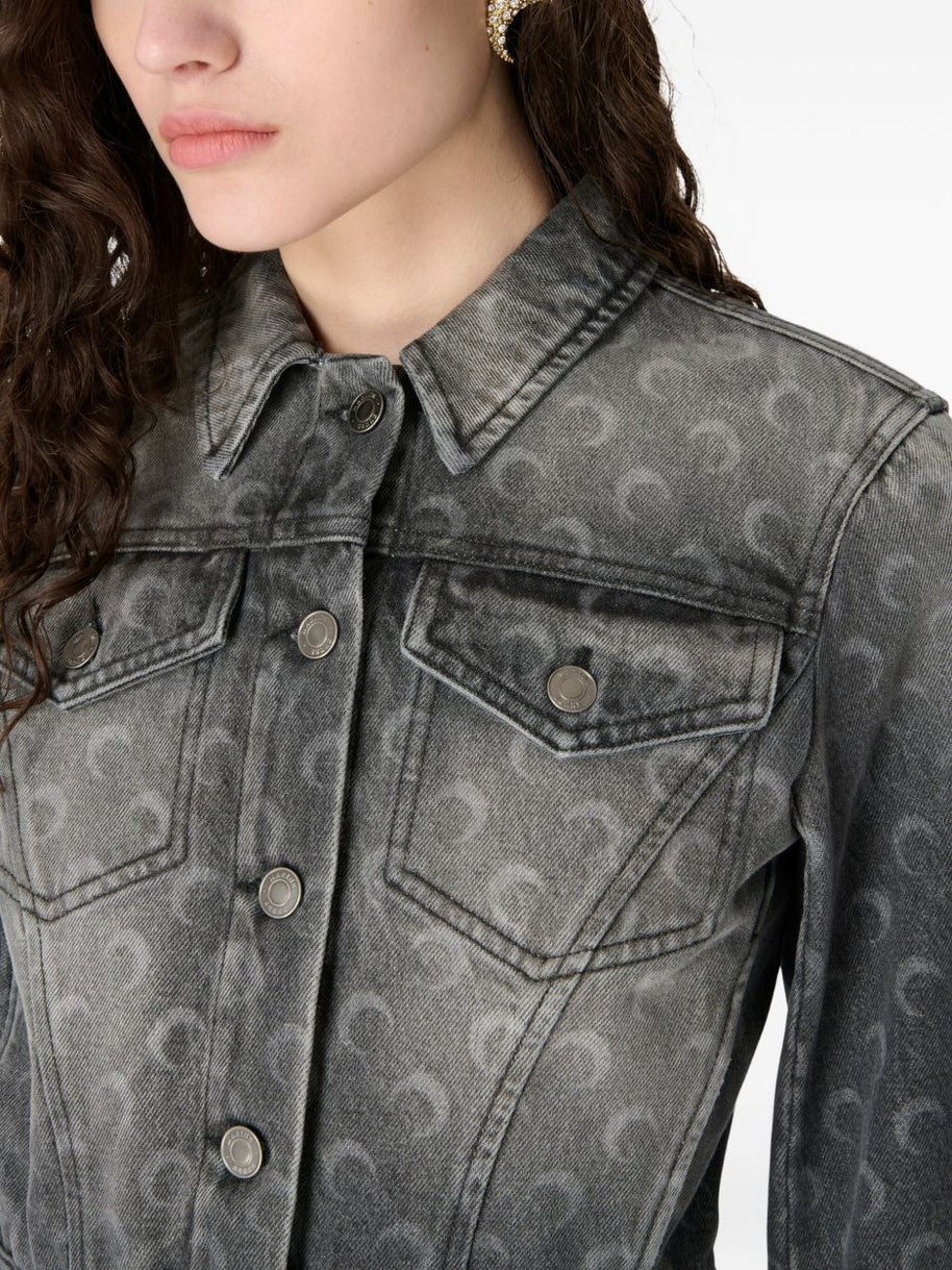MARINE SERRE Moon Denim Jacket Grey