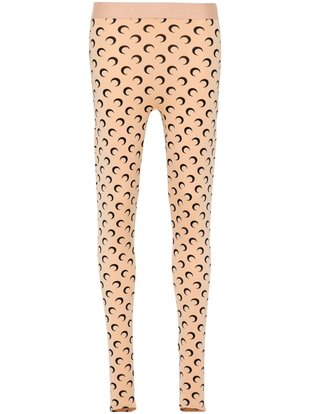 MARINE SERRE Moon Stirrup Leggings Beige