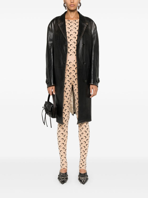 MARINE SERRE Moon Stirrup Leggings Beige