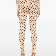 MARINE SERRE Moon Stirrup Leggings Beige