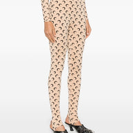 MARINE SERRE Moon Stirrup Leggings Beige