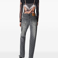 MARINE SERRE Moon Denim Cotton Jeans Grey