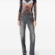 MARINE SERRE Moon Denim Cotton Jeans Grey