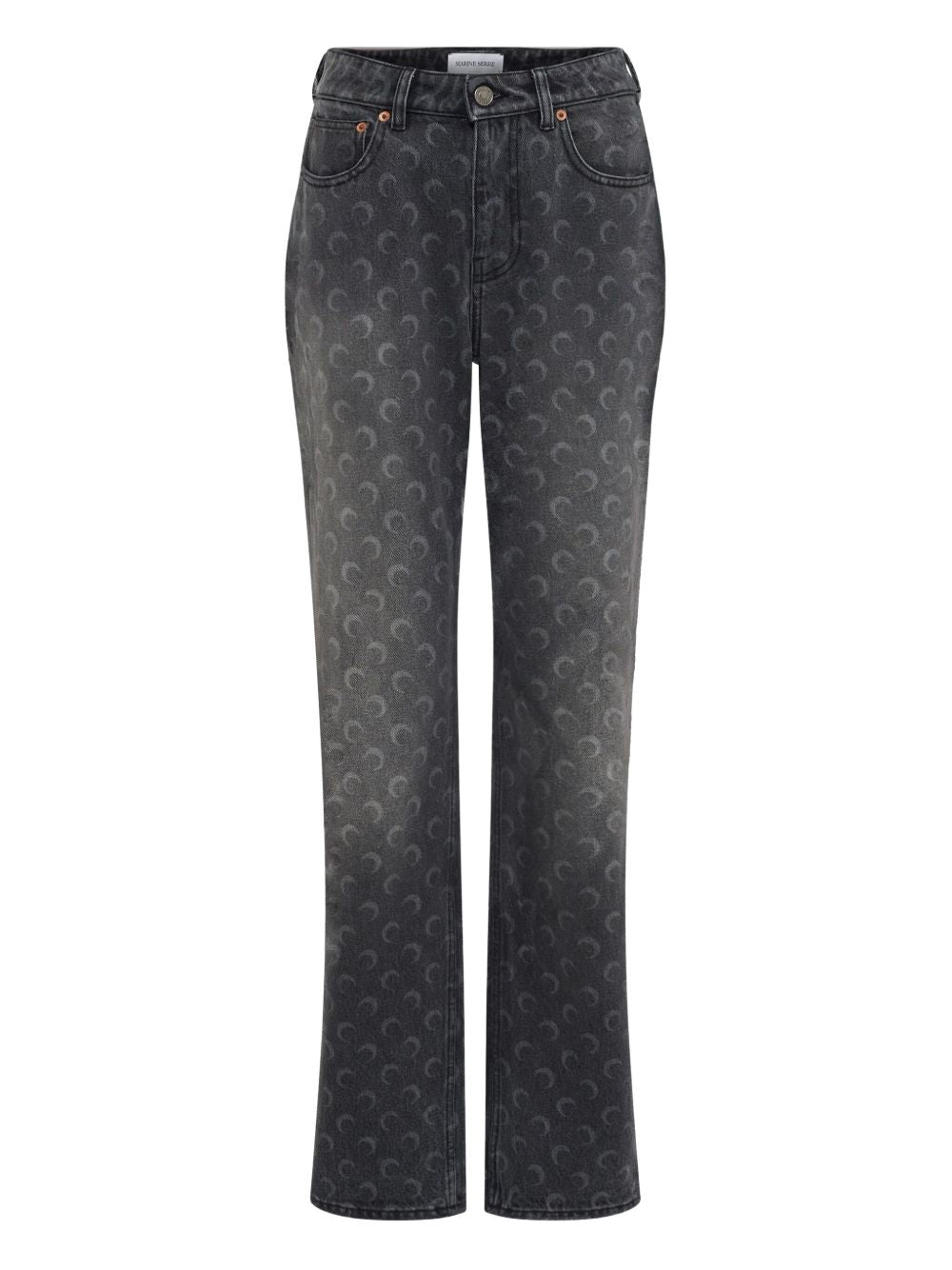 MARINE SERRE Moon Denim Cotton Jeans Grey