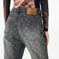 MARINE SERRE Moon Denim Cotton Jeans Grey