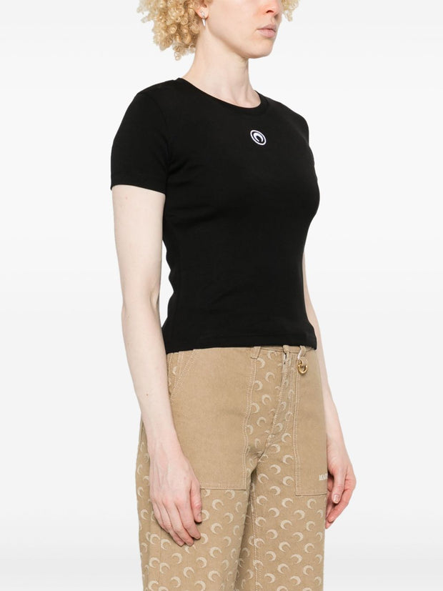 MARINE SERRE Moon Cotton T-shirt Black