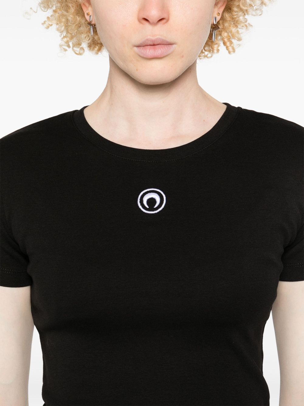 MARINE SERRE Moon Cotton T-shirt Black