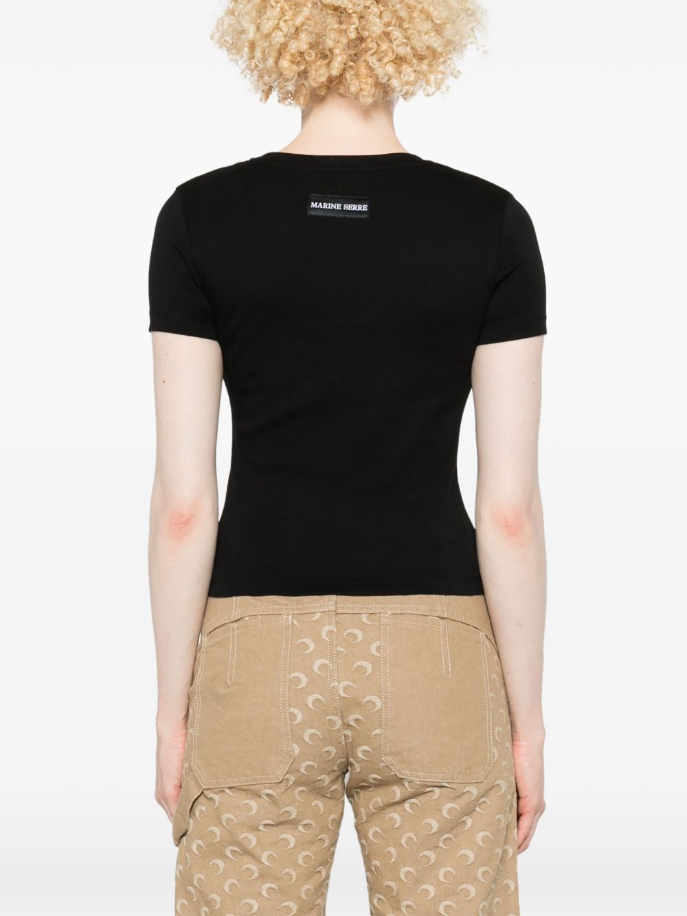 MARINE SERRE Moon Cotton T-shirt Black