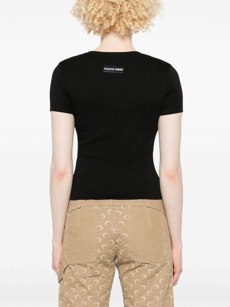 MARINE SERRE Moon Cotton T-shirt Black