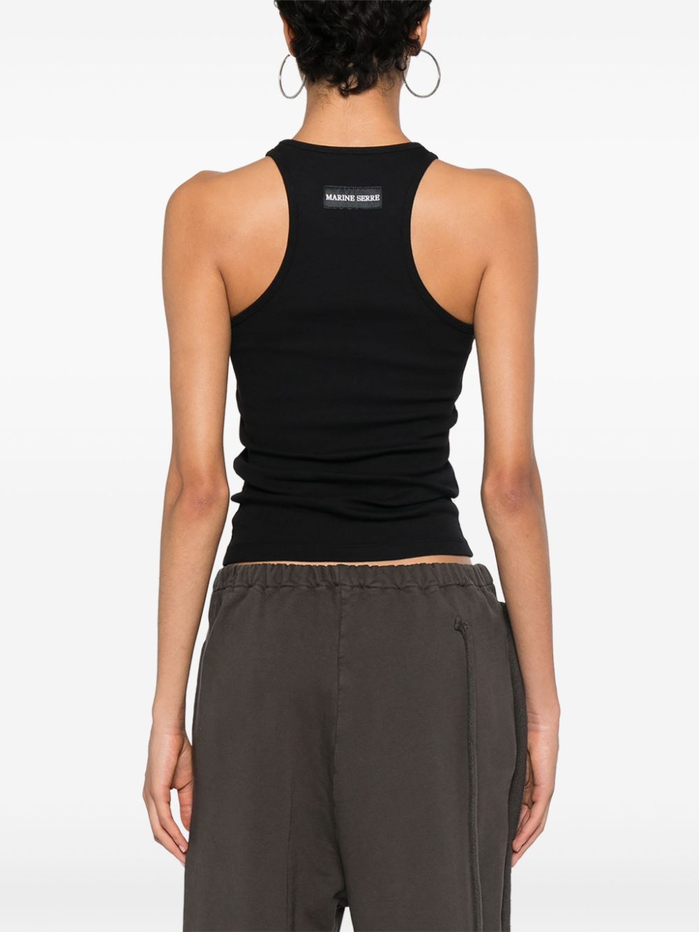 MARINE SERRE Moon Cotton Tank Top Black