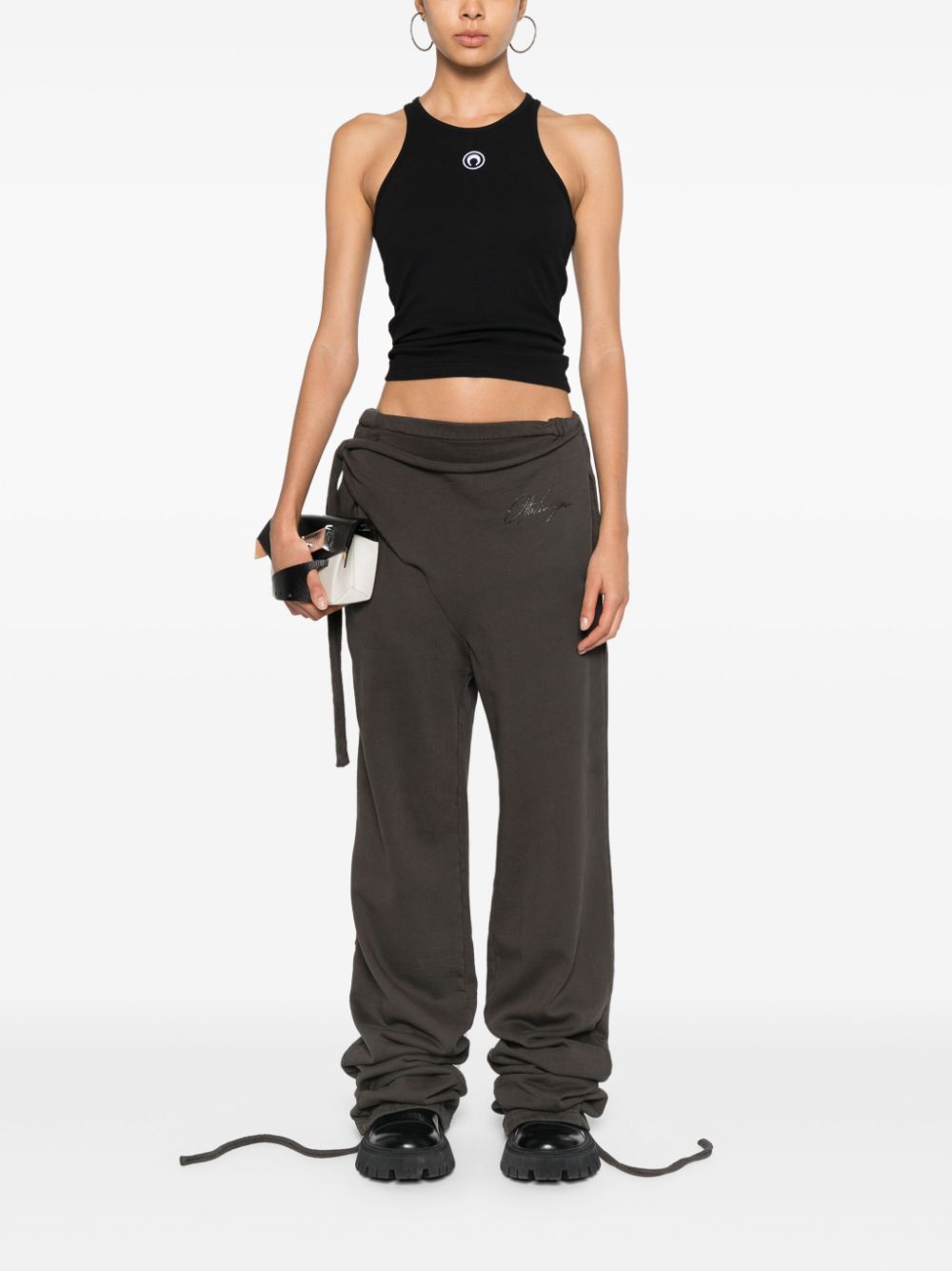 MARINE SERRE Moon Cotton Tank Top Black